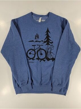Marushka Blue Sweatshirt Graphic Outdoors Bike Trees Medium Cycling Hiking Camp